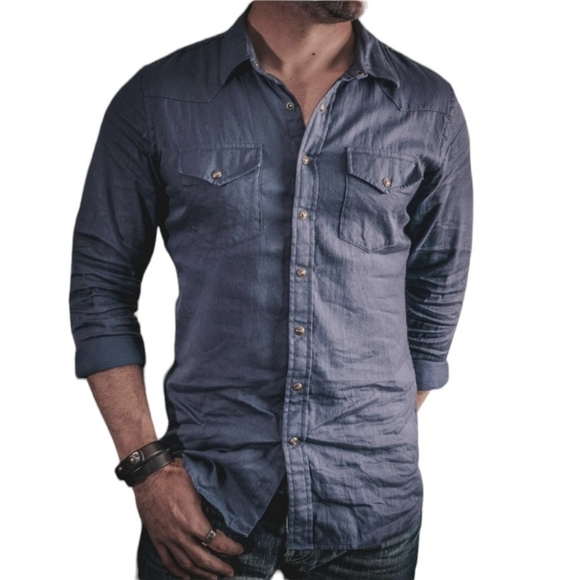 Express - Men's Fitted Button Down Shirt - Picture 1 of 12